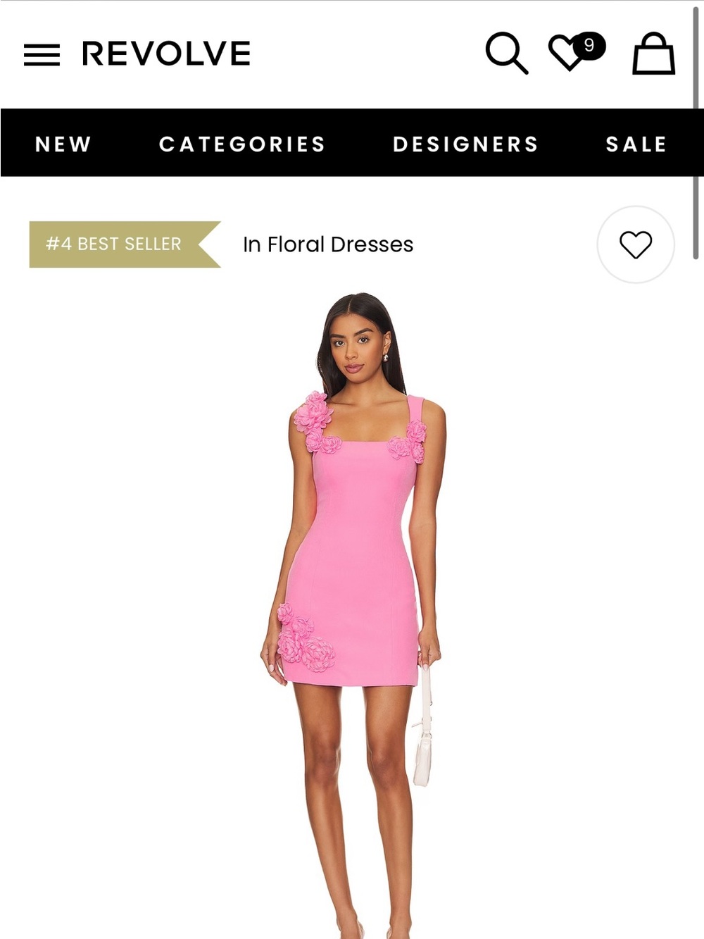 Elliatt Pink Floral Appliqué Mini Dress